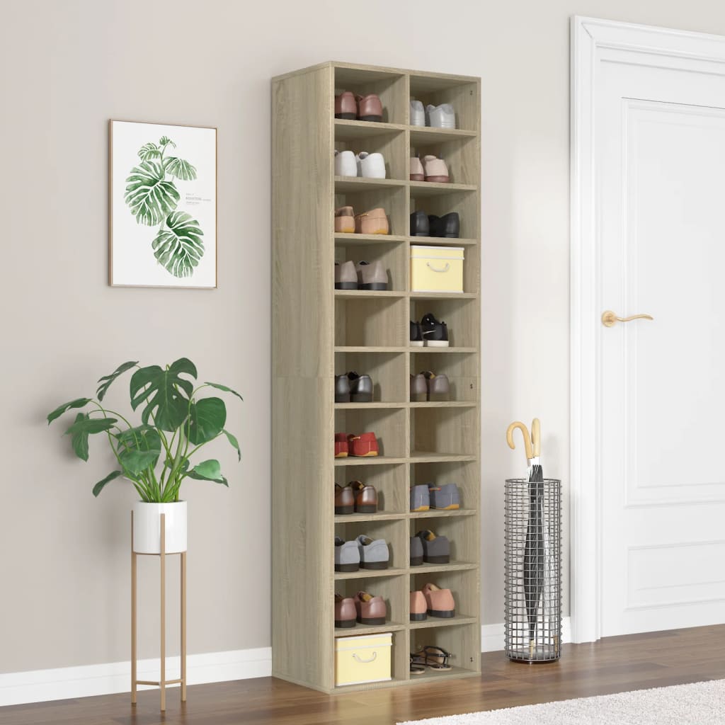 Schuhschrank 54X34X183 Cm Holzwerkstoff