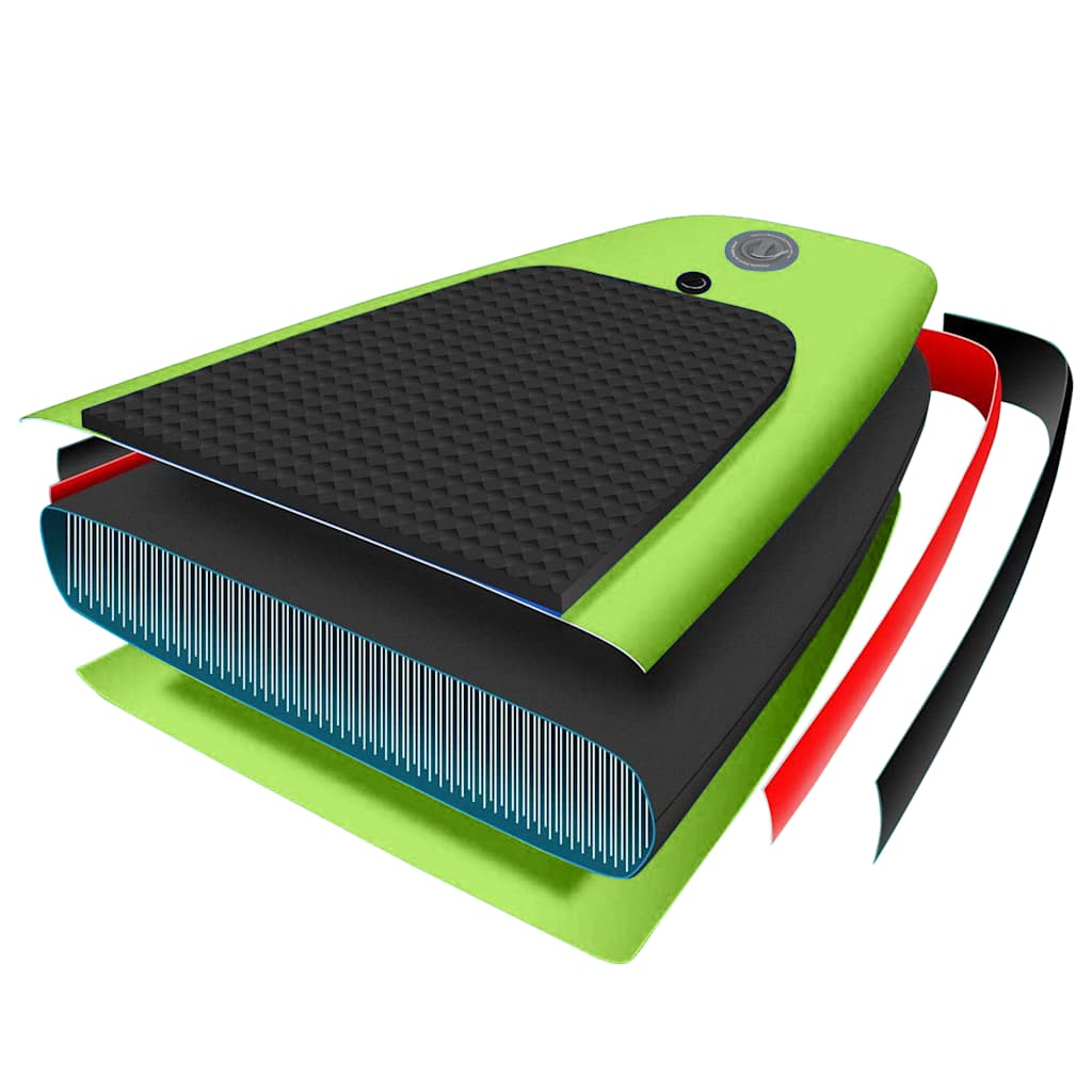 SUP-Board-Set Aufblasbar 305x76x15 cm Schwarz