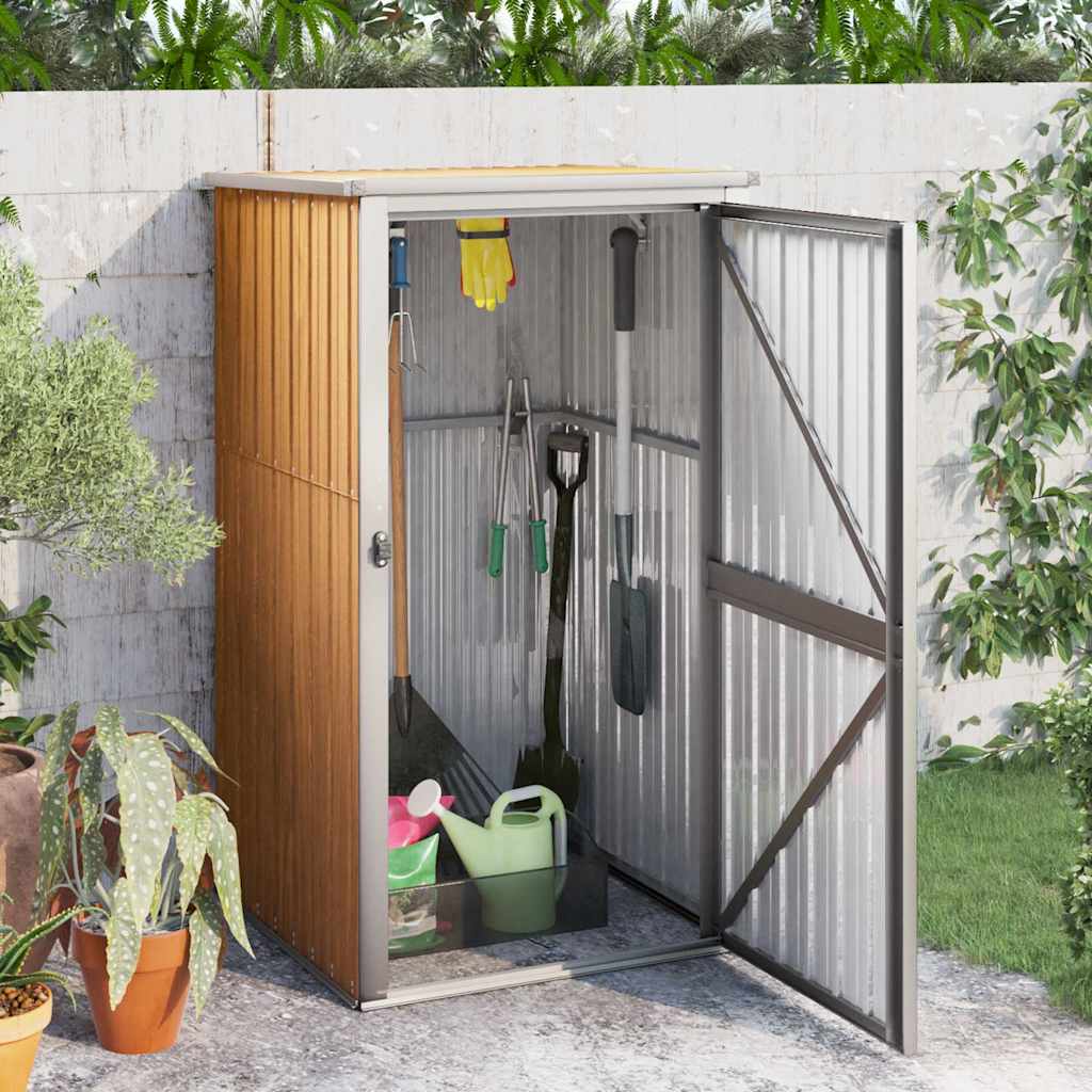 Gerätehaus Grau 88x89x161 cm Verzinkter Stahl