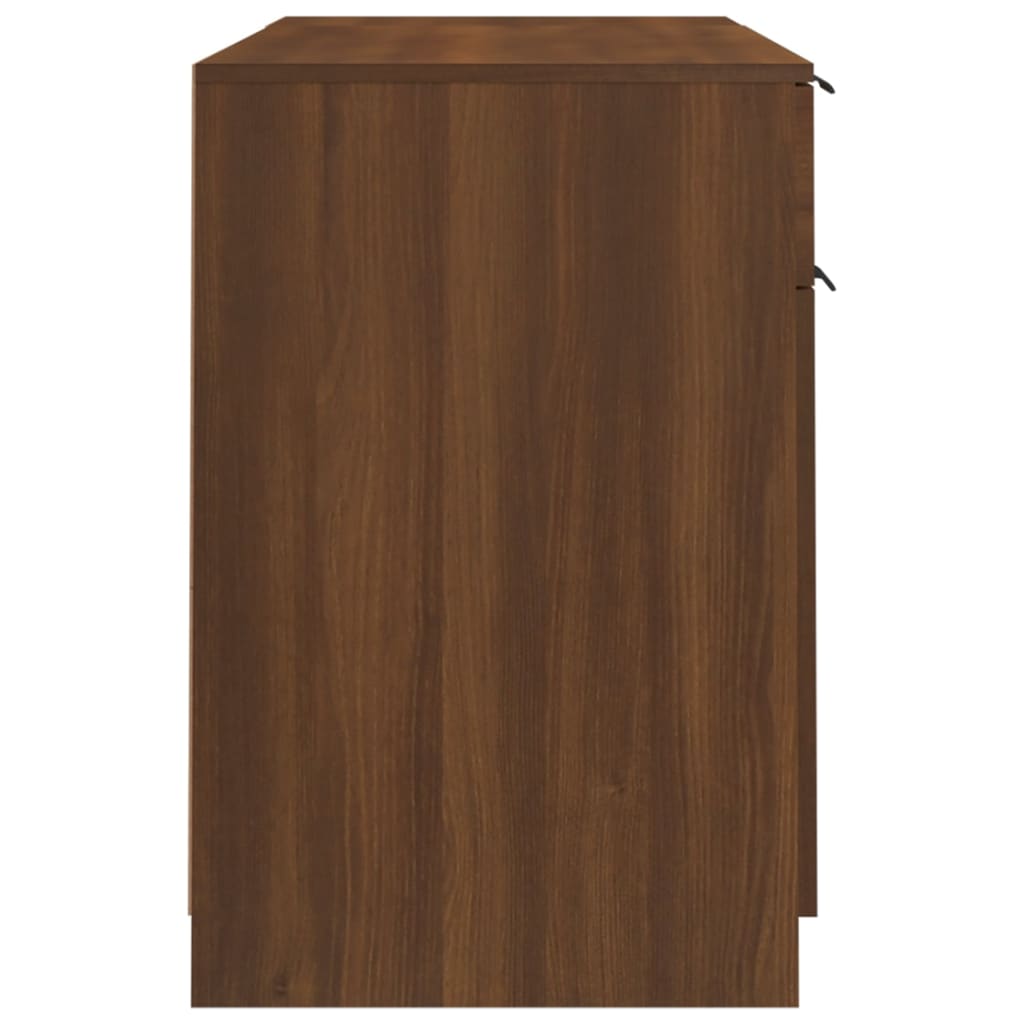 Schreibtisch mit Beistellschrank Schwarz Holzwerkstoff