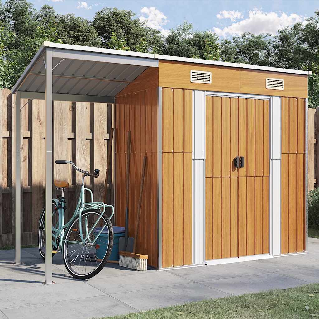 Gartenhaus mit Schleppdach Anthrazit 277x110,5x181 cm Stahl
