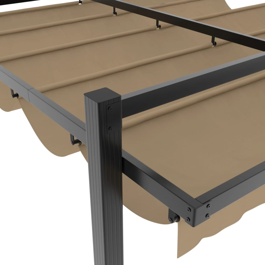 Gartenpavillon mit ausziehbarem Dach Creme 3x3 m Aluminium