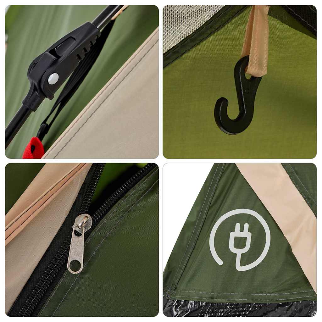 Kuppel-Campingzelt 5 Personen Weiß Verdunkelt Quick Release