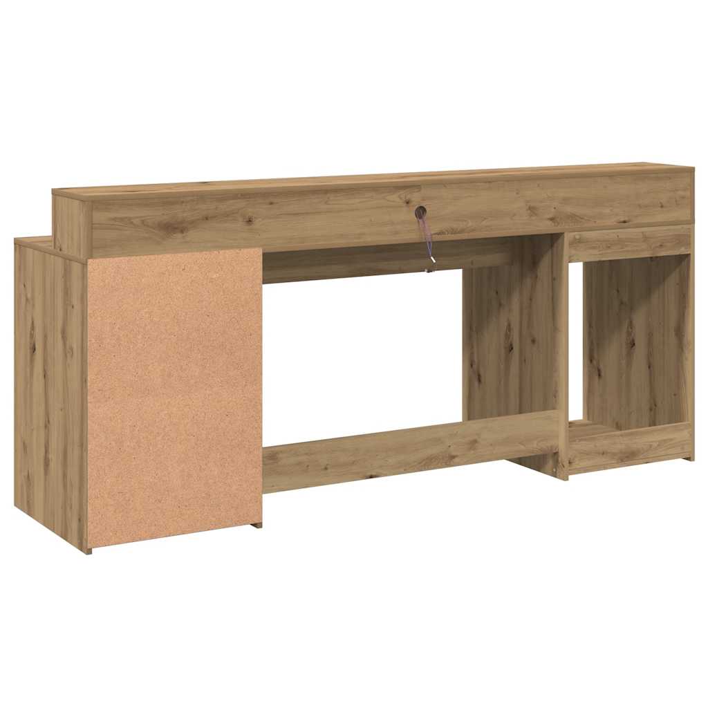 LED-Schreibtisch Schwarz 200x55x91 cm Holzwerkstoff
