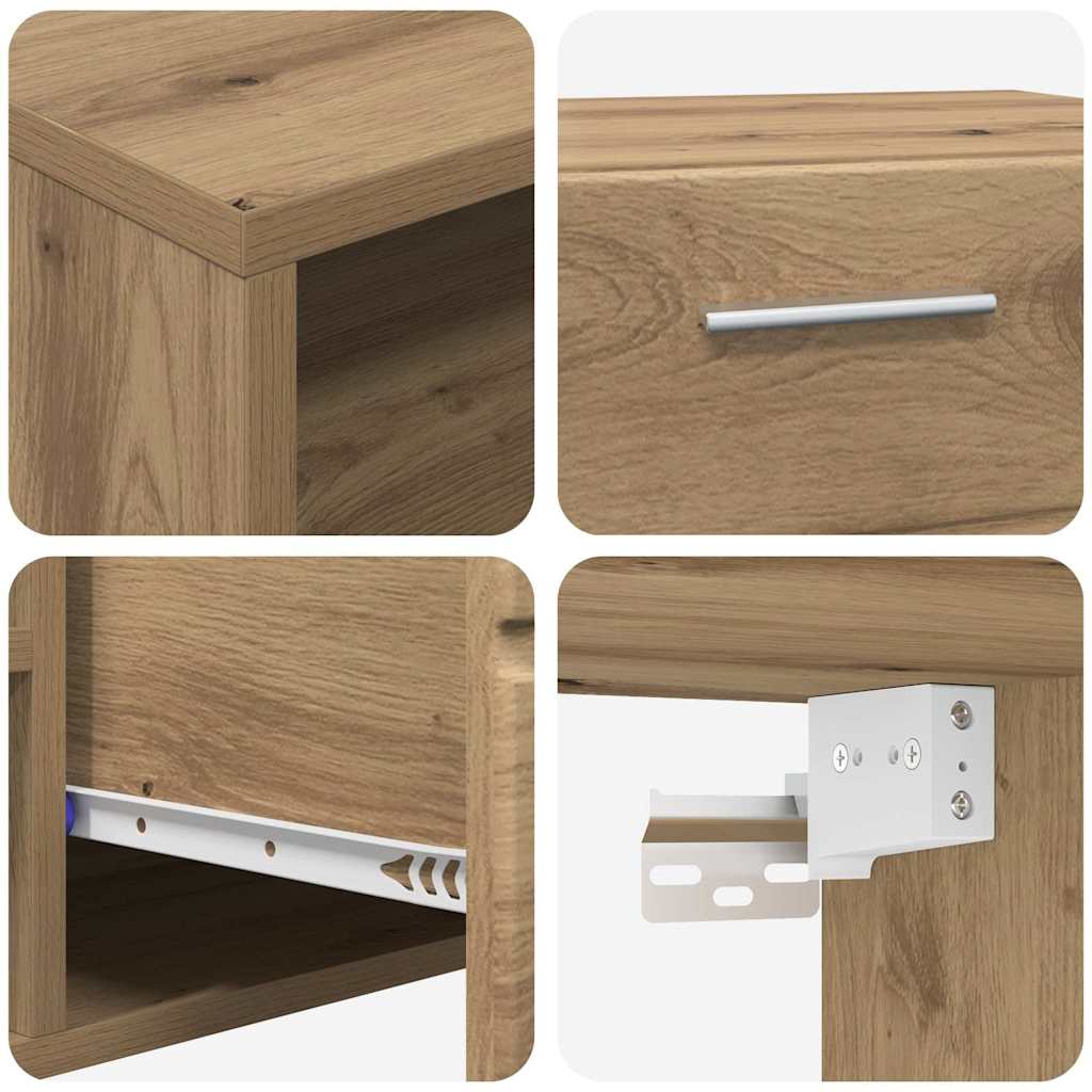 Wandmontiertes Lowboard | Holzschrank | Wandschrank | 2 Schubladen | 150 cm