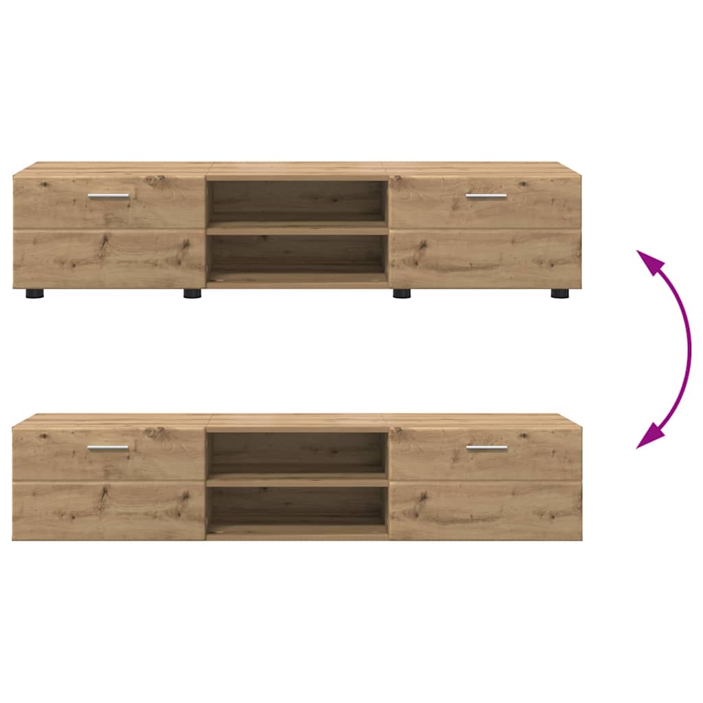 TV-Schrankset | Lowboard | Vitrine mit Glastüren | Fersehmöbel | 2-tlg Möbelset