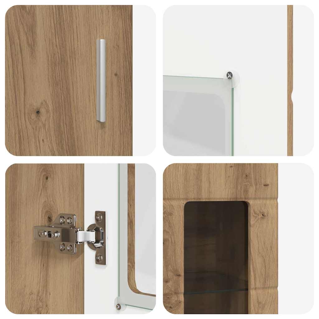 TV-Schrankset | 2 Hochränke / Highboard | Lowboard | Vitrinenschrank | 3-tlg Set