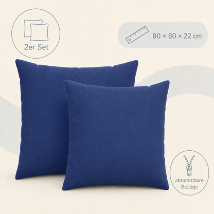 Cord-Sofakissen im 2er Pack, versch. Farben, 80 x 80 cm