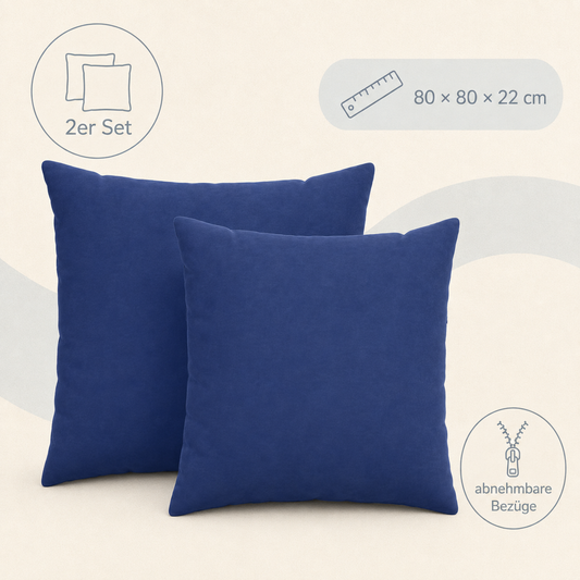 Cord-Sofakissen im 2er Pack, versch. Farben, 80 x 80 cm