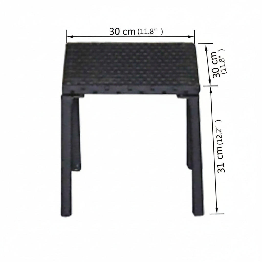 Sonnenliegen mit Tisch Poly Rattan Schwarz