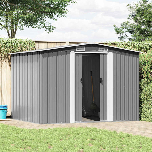 Gartenschuppen Grau Metall 257 x 205 x 178 cm