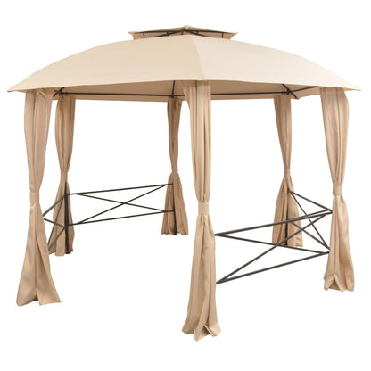 Gartenzelt mit Vorhängen 360x312x265 cm Weiß 180 g/m²
