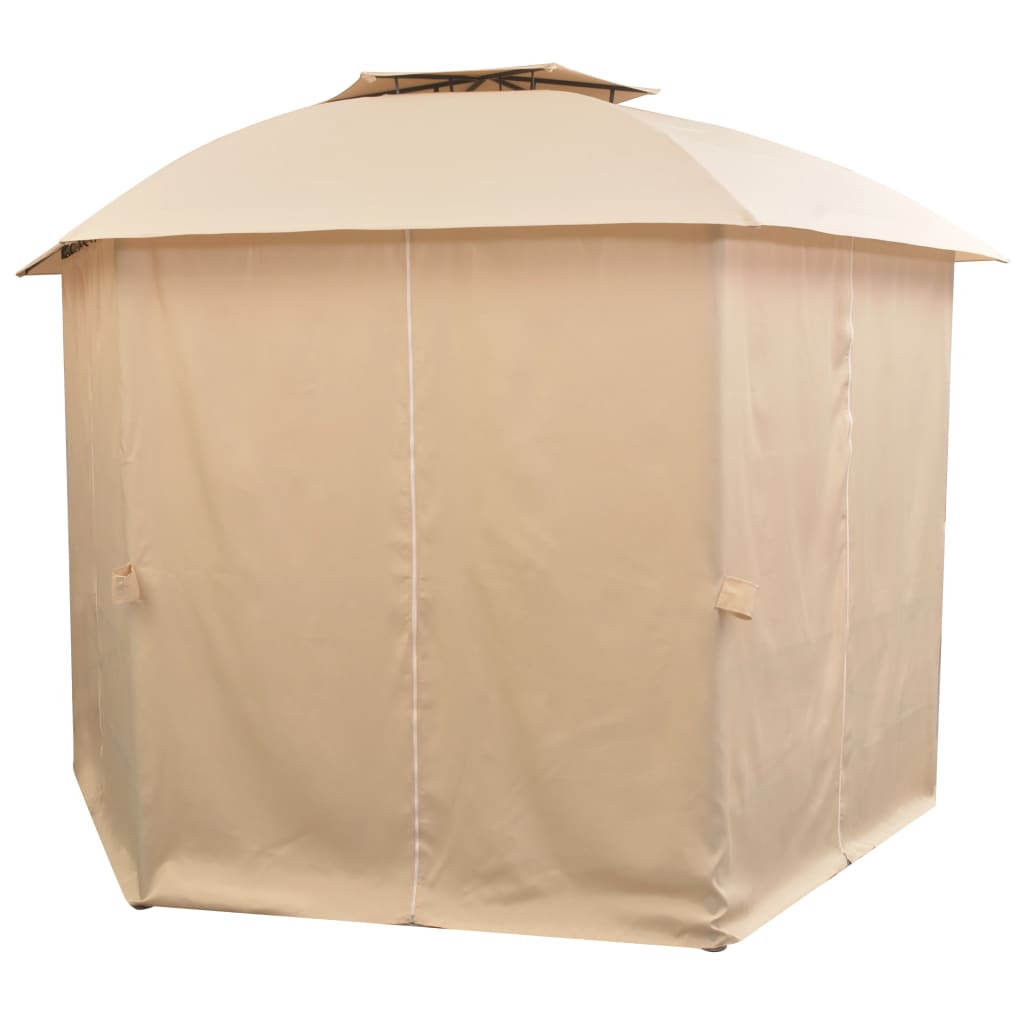 Gartenzelt mit Vorhängen 360x312x265 cm Weiß 180 g/m²