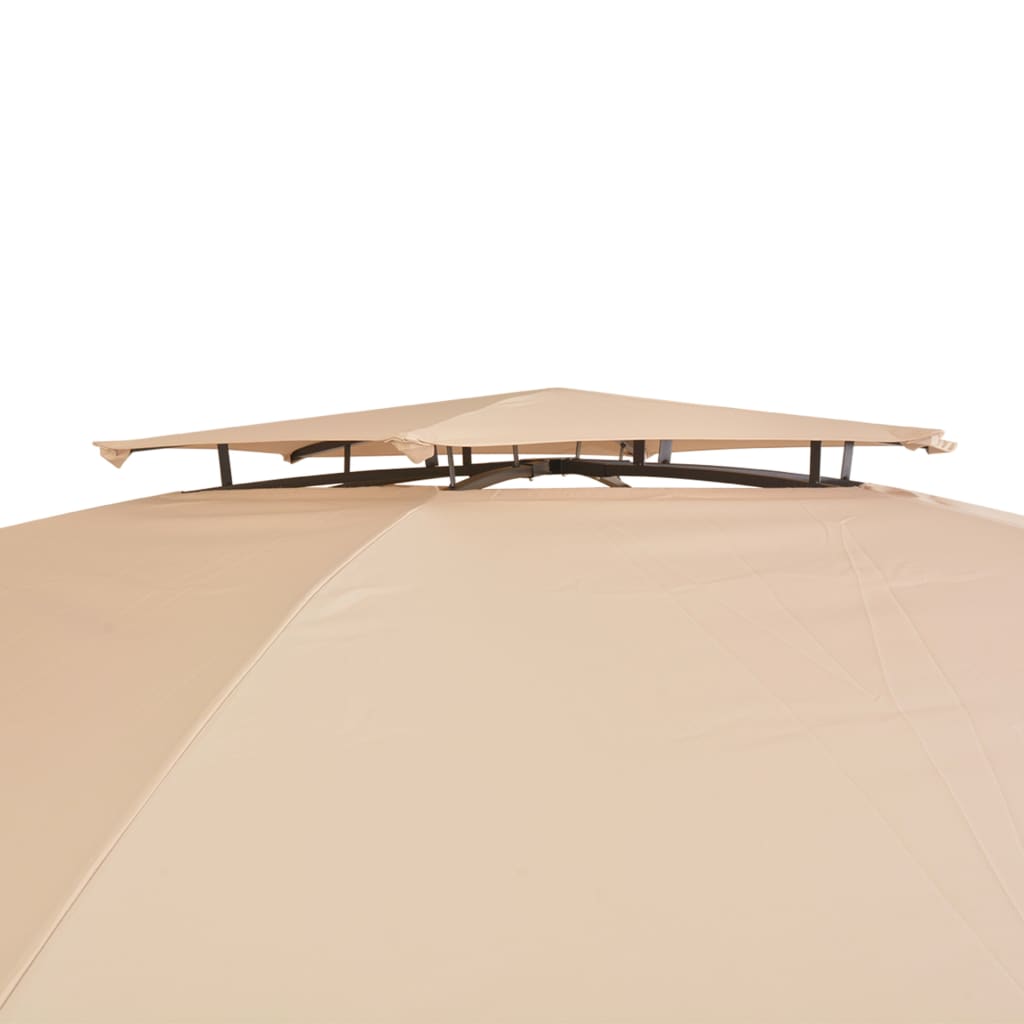 Gartenzelt mit Vorhängen 360x312x265 cm Weiß 180 g/m²