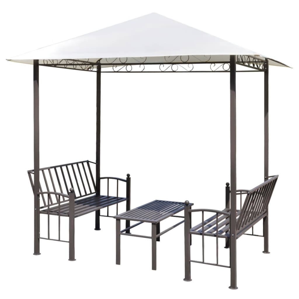 Gartenpavillon mit Tisch und Bänken 2,5x1,5x2,4 m Anthrazit