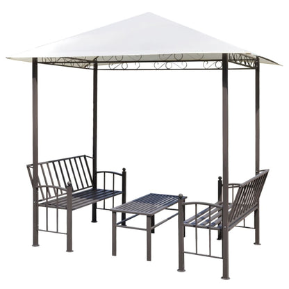 Gartenpavillon mit Tisch und Bänken 2,5x1,5x2,4 m Anthrazit