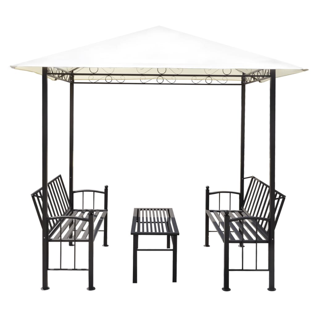 Gartenpavillon mit Tisch und Bänken 2,5x1,5x2,4 m Anthrazit