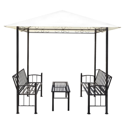 Gartenpavillon mit Tisch und Bänken 2,5x1,5x2,4 m Anthrazit
