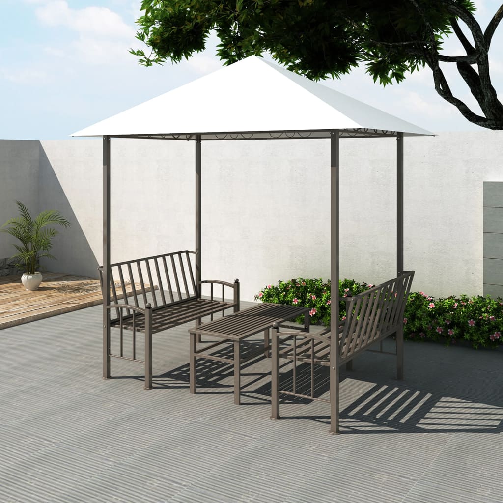 Gartenpavillon mit Tisch und Bänken 2,5x1,5x2,4 m Anthrazit