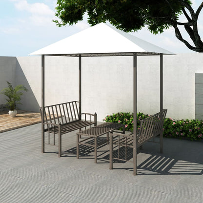Gartenpavillon mit Tisch und Bänken 2,5x1,5x2,4 m Anthrazit