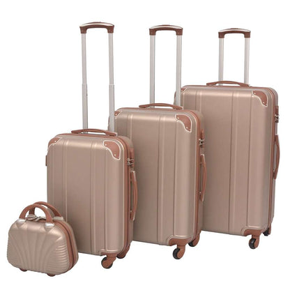 4-teiliges Hartschalen-Trolley-Set | Reisekoffer inkl. Beautycase | Rollkoffer