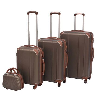 4-teiliges Hartschalen-Trolley-Set | Reisekoffer inkl. Beautycase | Rollkoffer