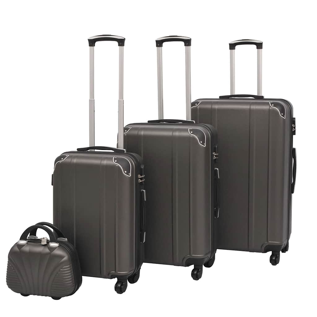 4-teiliges Hartschalen-Trolley-Set | Reisekoffer inkl. Beautycase | Rollkoffer