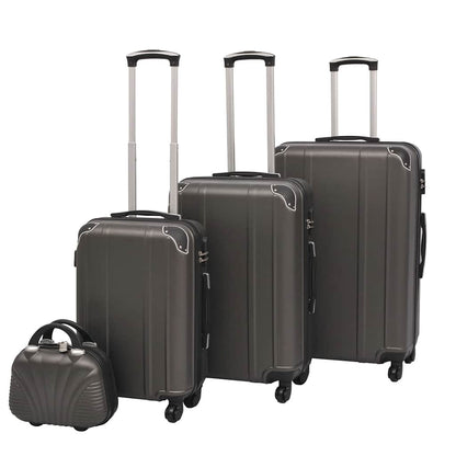 4-teiliges Hartschalen-Trolley-Set | Reisekoffer inkl. Beautycase | Rollkoffer