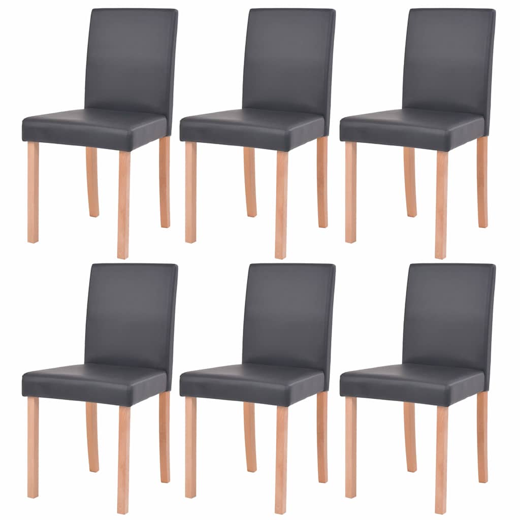 Esszimmertisch und Stühle 7-tlg. Kunstleder Eiche Cremeweiß
