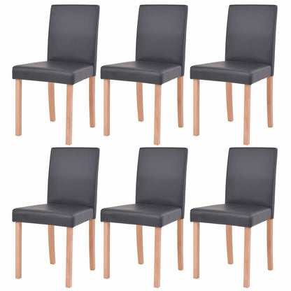 Esszimmertisch und Stühle 7-tlg. Kunstleder Eiche Cremeweiß