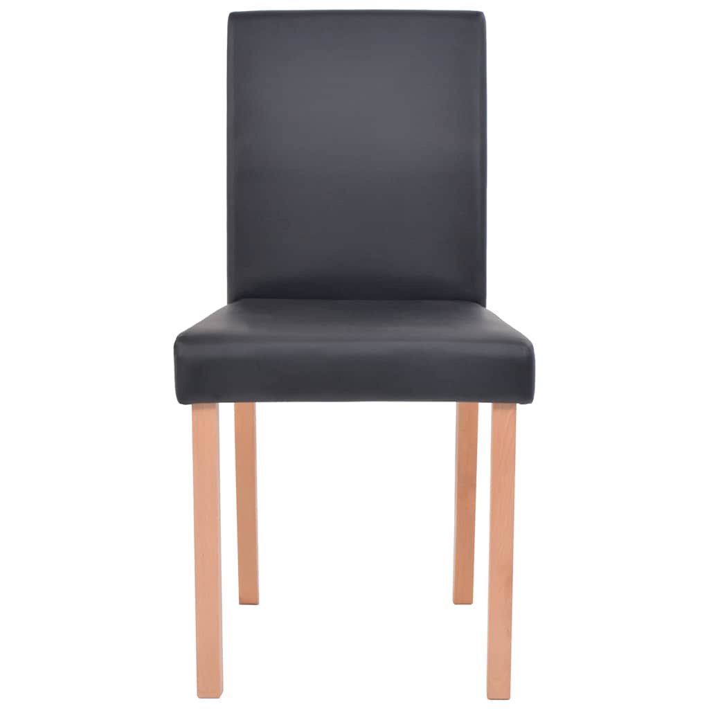 Esszimmertisch und Stühle 7-tlg. Kunstleder Eiche Cremeweiß