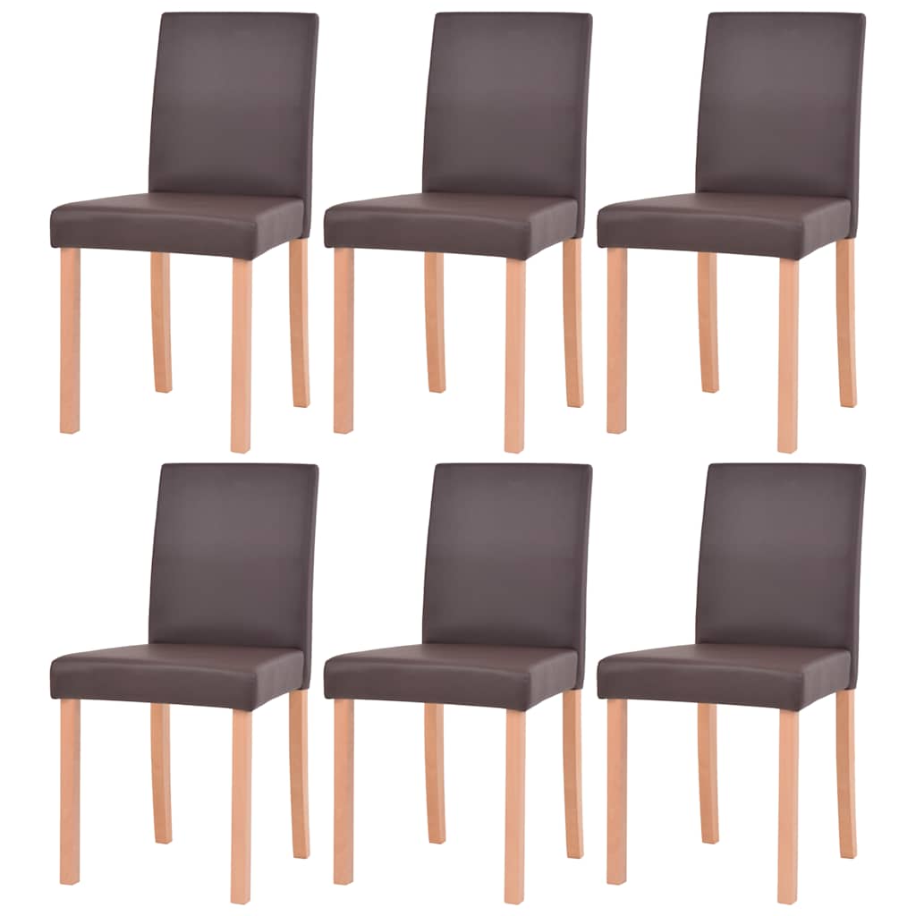 Esszimmertisch und Stühle 7-tlg. Kunstleder Eiche Cremeweiß
