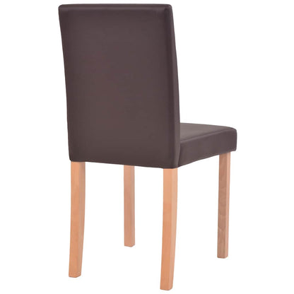 Esszimmertisch und Stühle 7-tlg. Kunstleder Eiche Cremeweiß