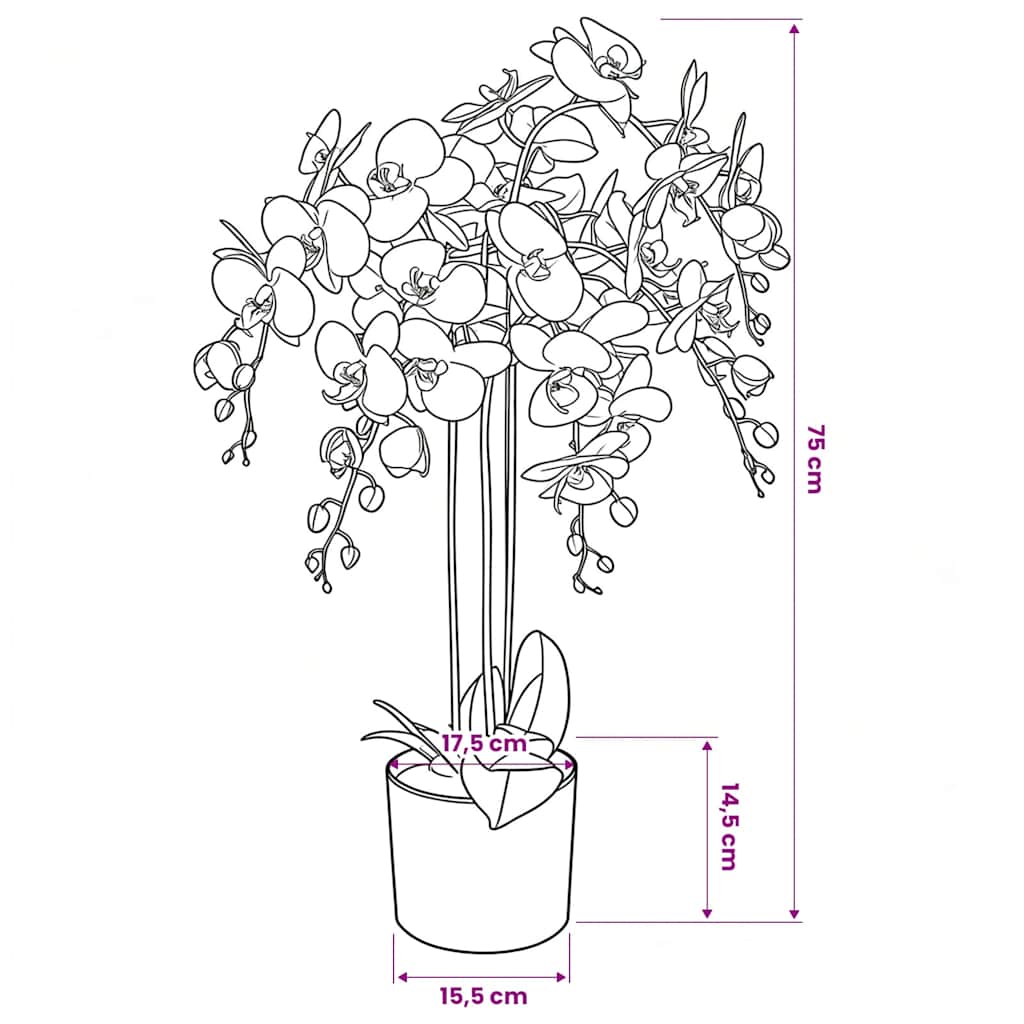 vidaXL Künstliche Orchidee mit Topf 30 cm Weiß