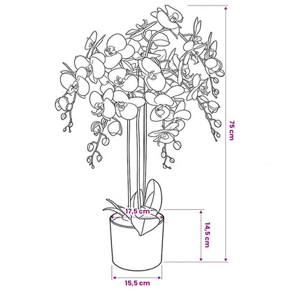 vidaXL Künstliche Orchidee mit Topf 30 cm Weiß