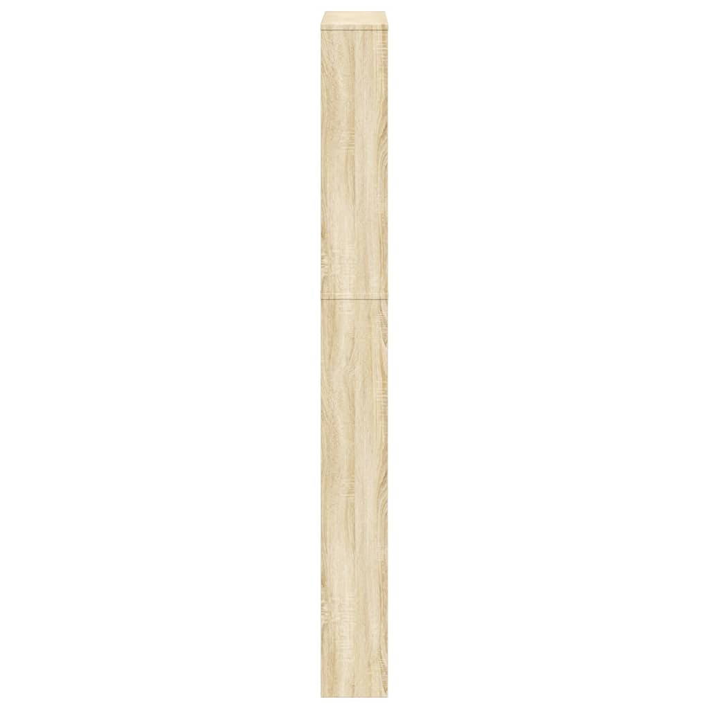 Schuhschrank mit 5 Fächern Spiegel Eiche 63x17x169,5 cm