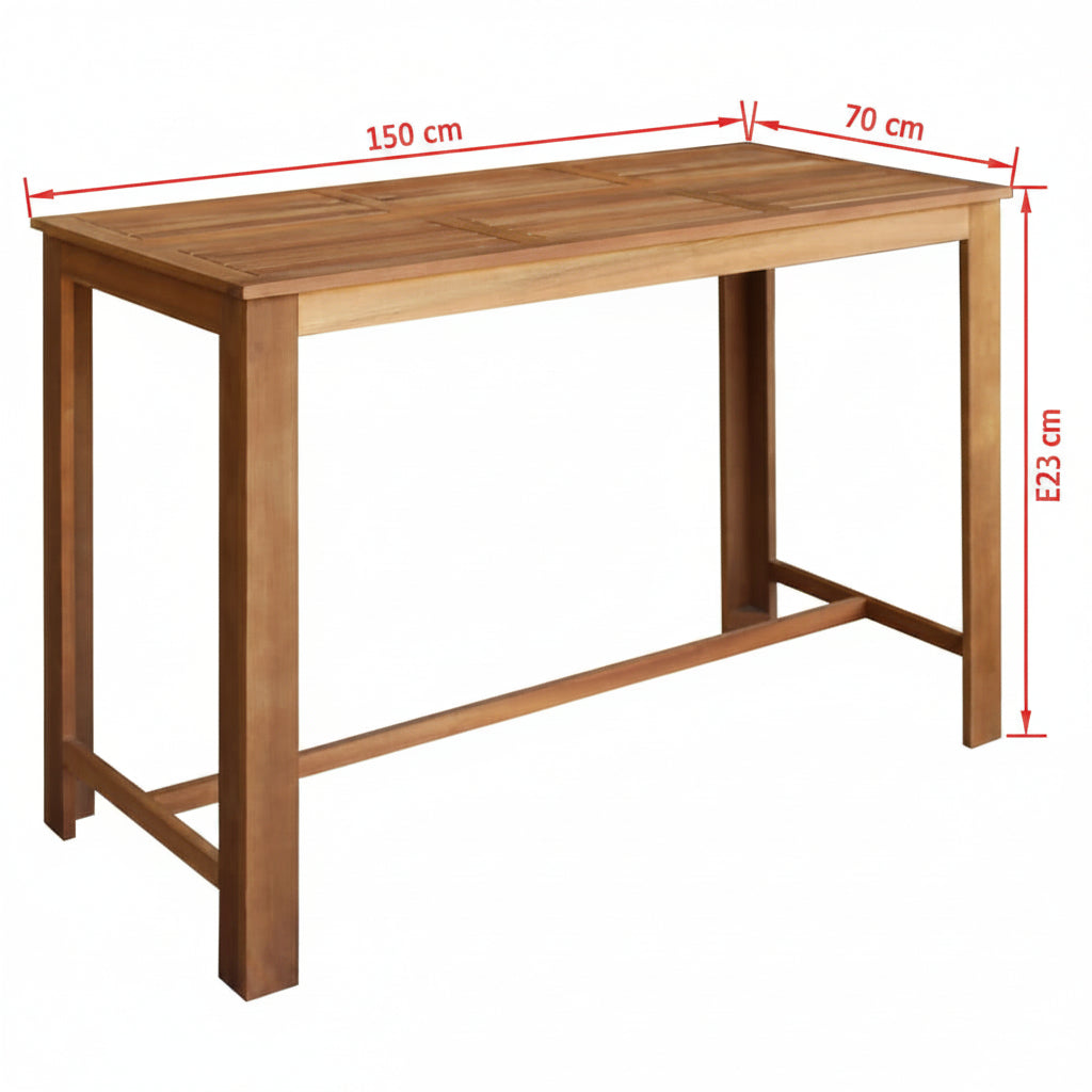 Bartisch Und Stuhl-Set 7-Tlg. Akazienholz Massiv
