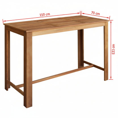 Bartisch Und Stuhl-Set 7-Tlg. Akazienholz Massiv