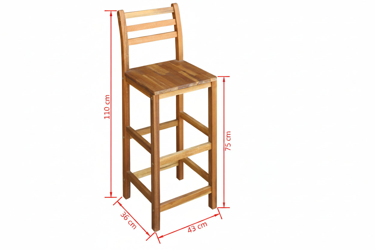 Bartisch Und Stuhl-Set 7-Tlg. Akazienholz Massiv