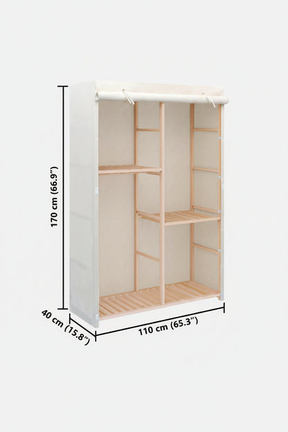 Kleiderschrank mit 3 Ebenen 110 x 40 x 170 cm