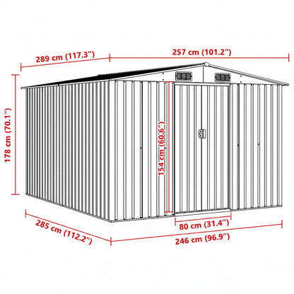 Gartenhaus 257X298X178 Cm Metall