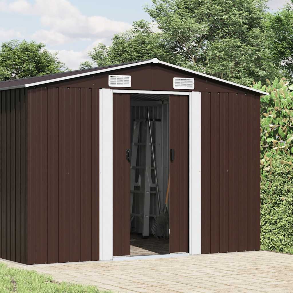 Gerätehaus 257x580x181 cm Metall Braun