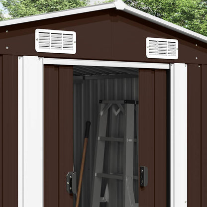 Gerätehaus 257x580x181 cm Metall Braun