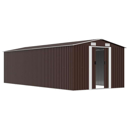 Gerätehaus 257x580x181 cm Metall Braun
