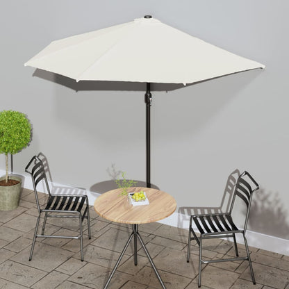 Balkon-Sonnenschirm Alu-Mast Bordeaux 300X155X223Cm Halbrund