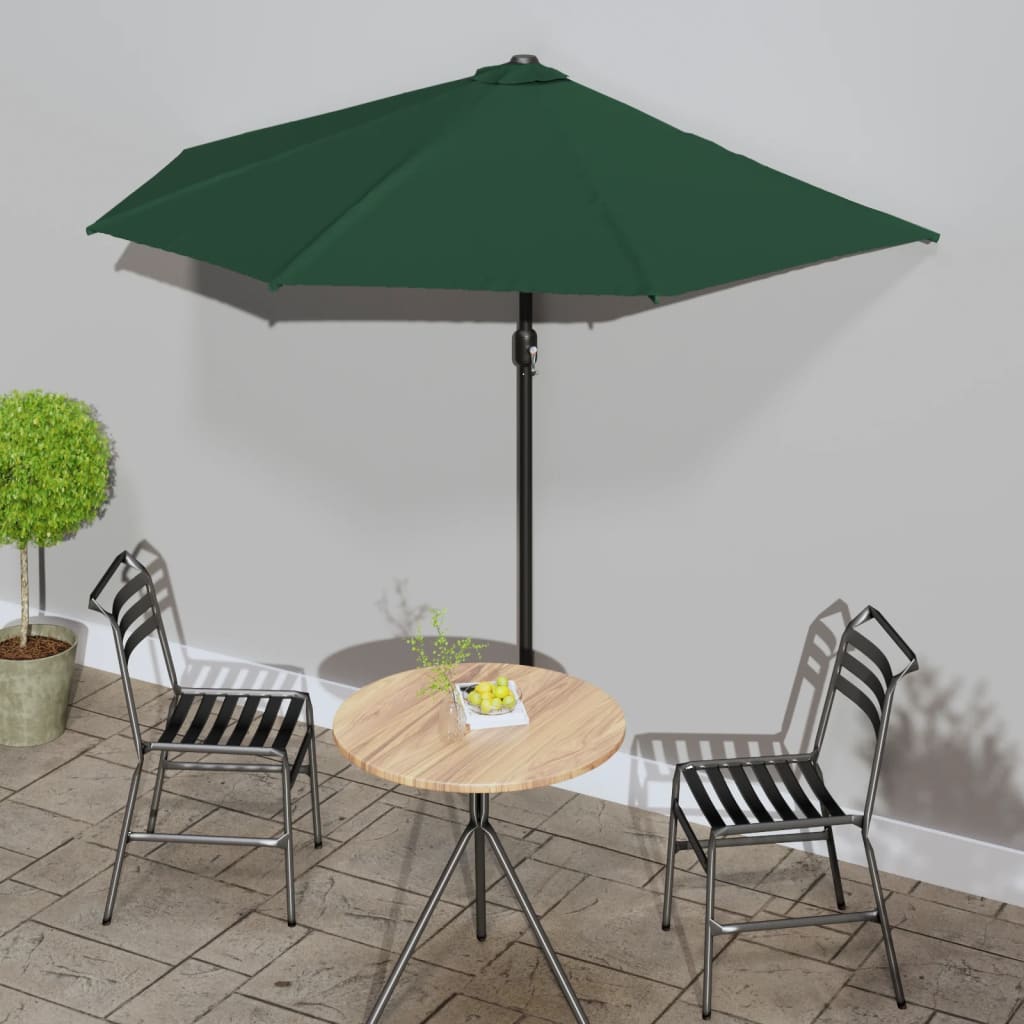 Balkon-Sonnenschirm Alu-Mast Bordeaux 300X155X223Cm Halbrund