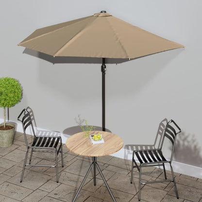 Balkon-Sonnenschirm Alu-Mast Bordeaux 300X155X223Cm Halbrund