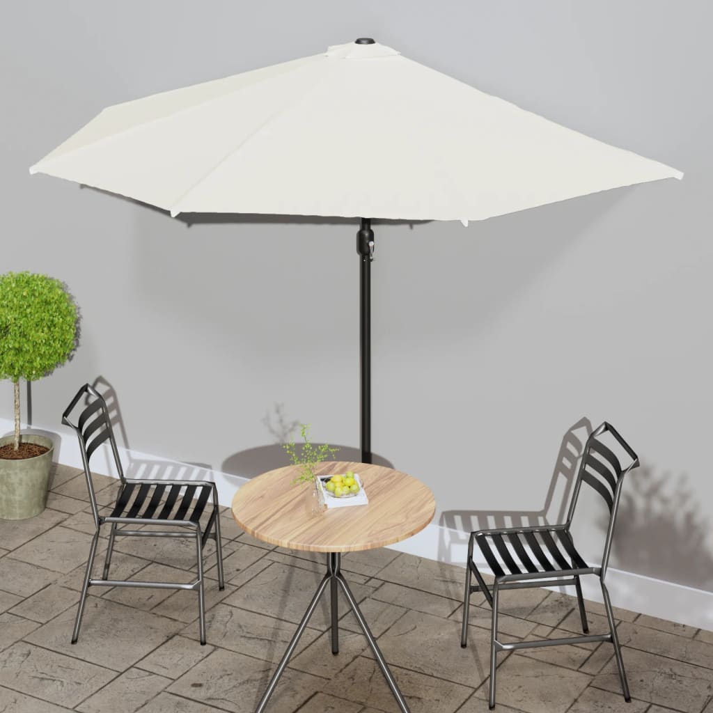 Balkon-Sonnenschirm Alu-Mast Bordeaux 300X155X223Cm Halbrund