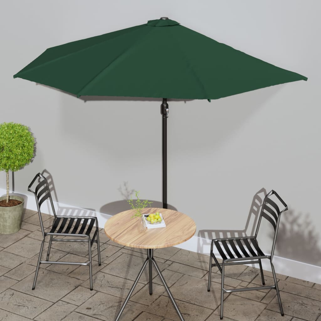 Balkon-Sonnenschirm Alu-Mast Bordeaux 300X155X223Cm Halbrund