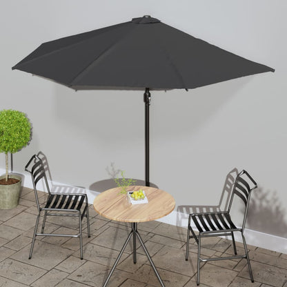 Balkon-Sonnenschirm Alu-Mast Bordeaux 300X155X223Cm Halbrund